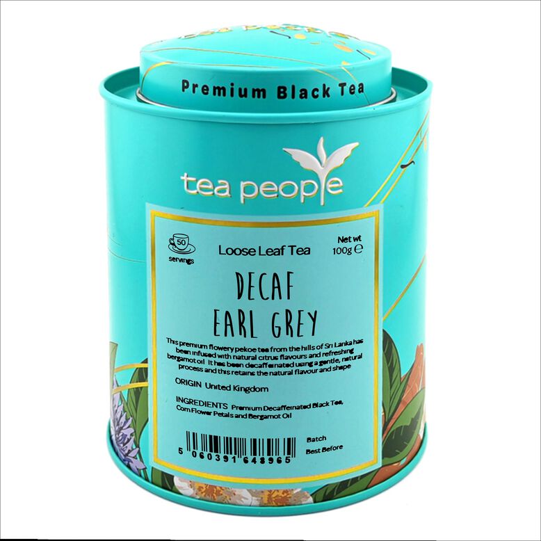 Decaf Earl Grey -100g Loose Leaf Tea in Tin Caddy, , hi-res